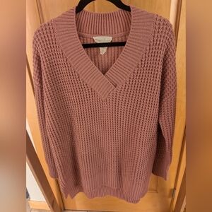 Evy's Tree Dusty Rose V-Neck Sweater